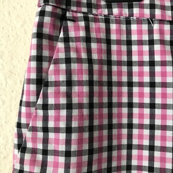 NWOT - Jones New York Sport Stretch Pink Plaid Check Bermuda Shorts - Picture 7 of 14